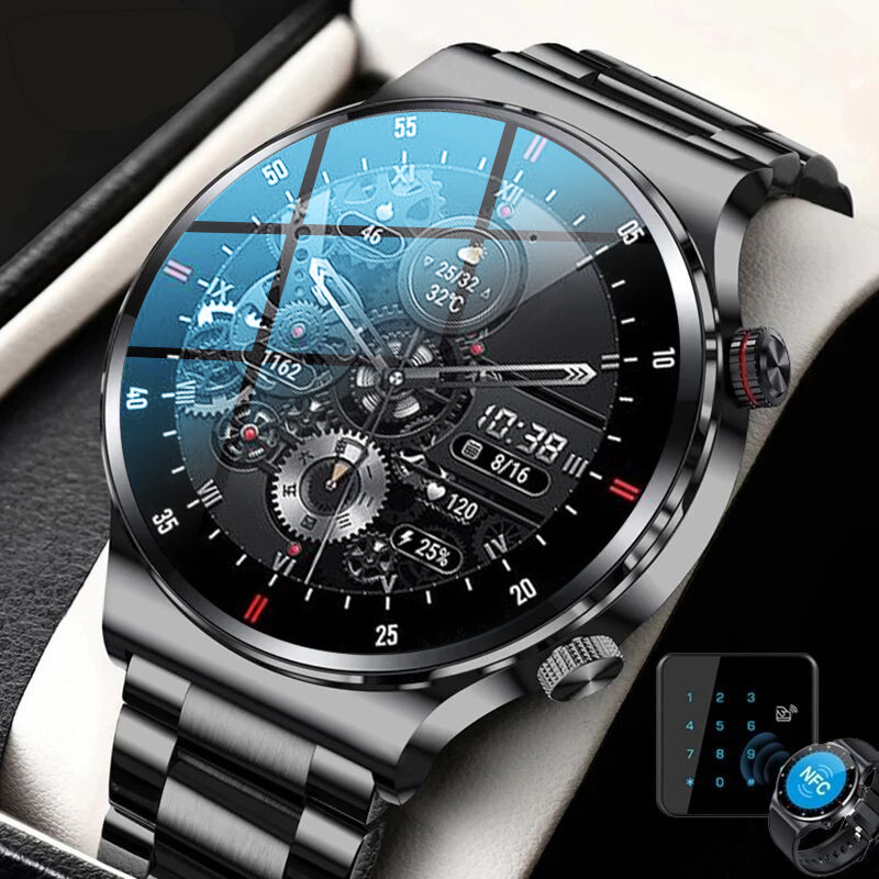 Luxury Watch Korea - 高級QW33スマートウォッチ メンズ NFC ワイヤレス通話 フィットネス 防水