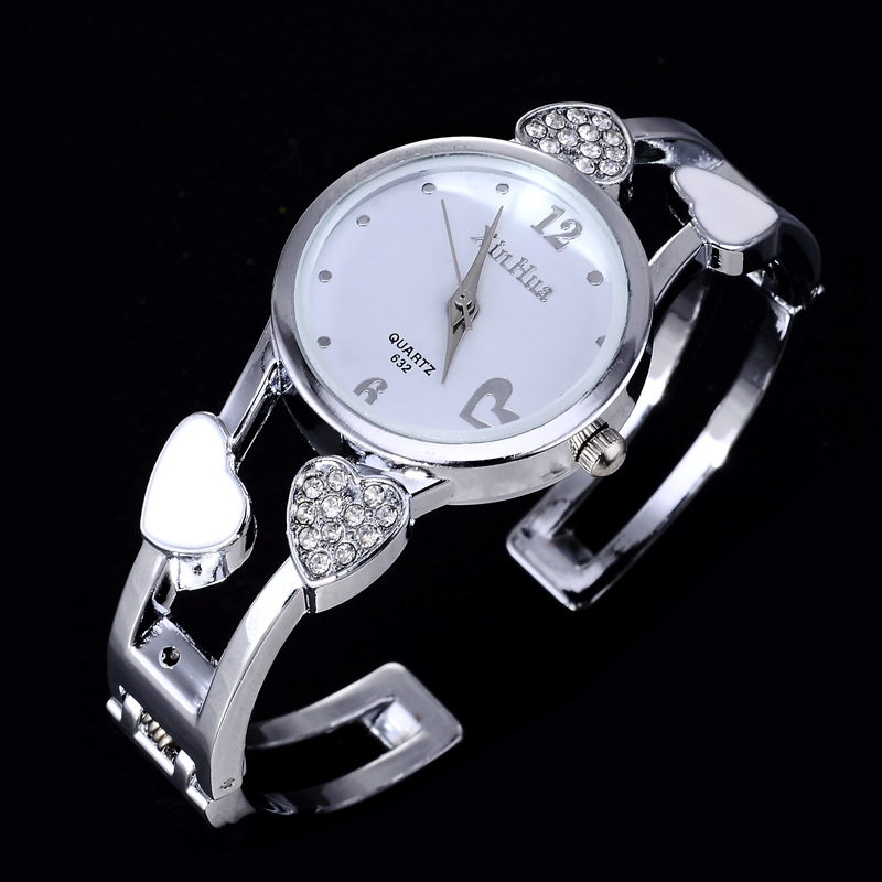 Luxury Watch Korea - ブレスレット腕時計女性のためのファッションスチールバンドライト高級ブレスレット韓国語版愛ガール学生クォーツ腕時計ギフト