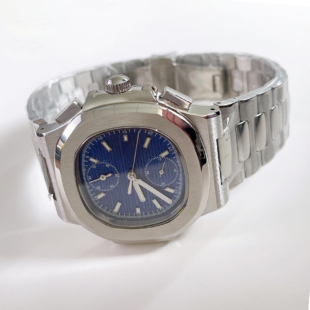 Luxury Watch With Green Dial - 41mm腕時計ケースストラップセット、グリーン夜光文字盤+針付き、VK61ムーブメント用、サファイアガラスケース、ブレスレット、ポインター、文字盤セット