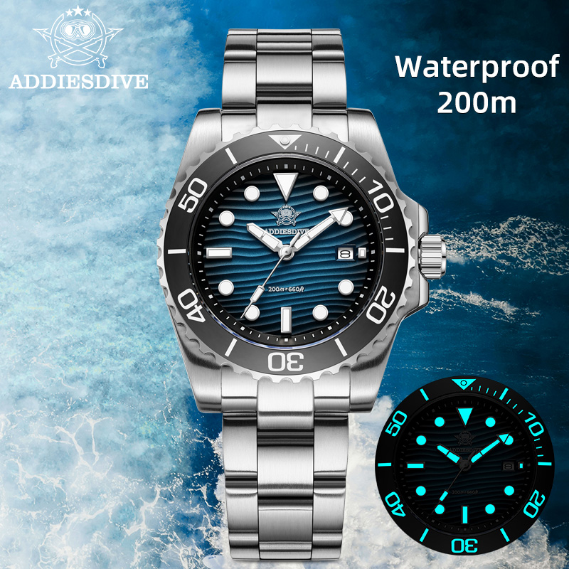 Luxury Watch With Bracelet - ADDIESDIVE メンズ 2115 クォーツ時計 サンドダイヤル 200