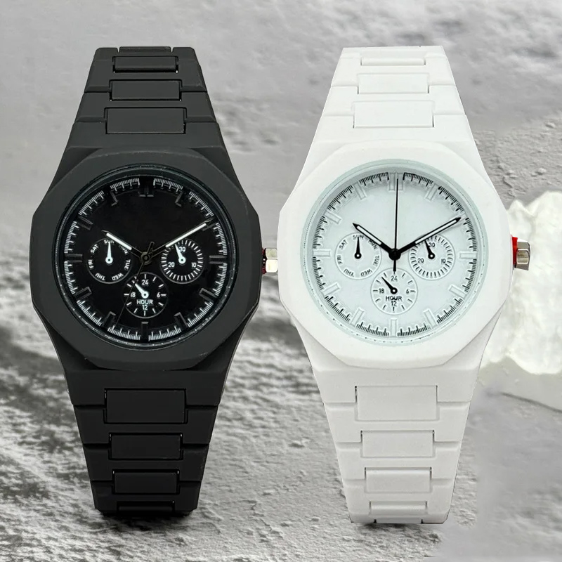 Luxury Watch Exchange - 有名なブランド偽三目ダイヤル男性女性腕時計ファッションクォーツ時計カジュアルプラスチックバンドレディース腕時計高級時計