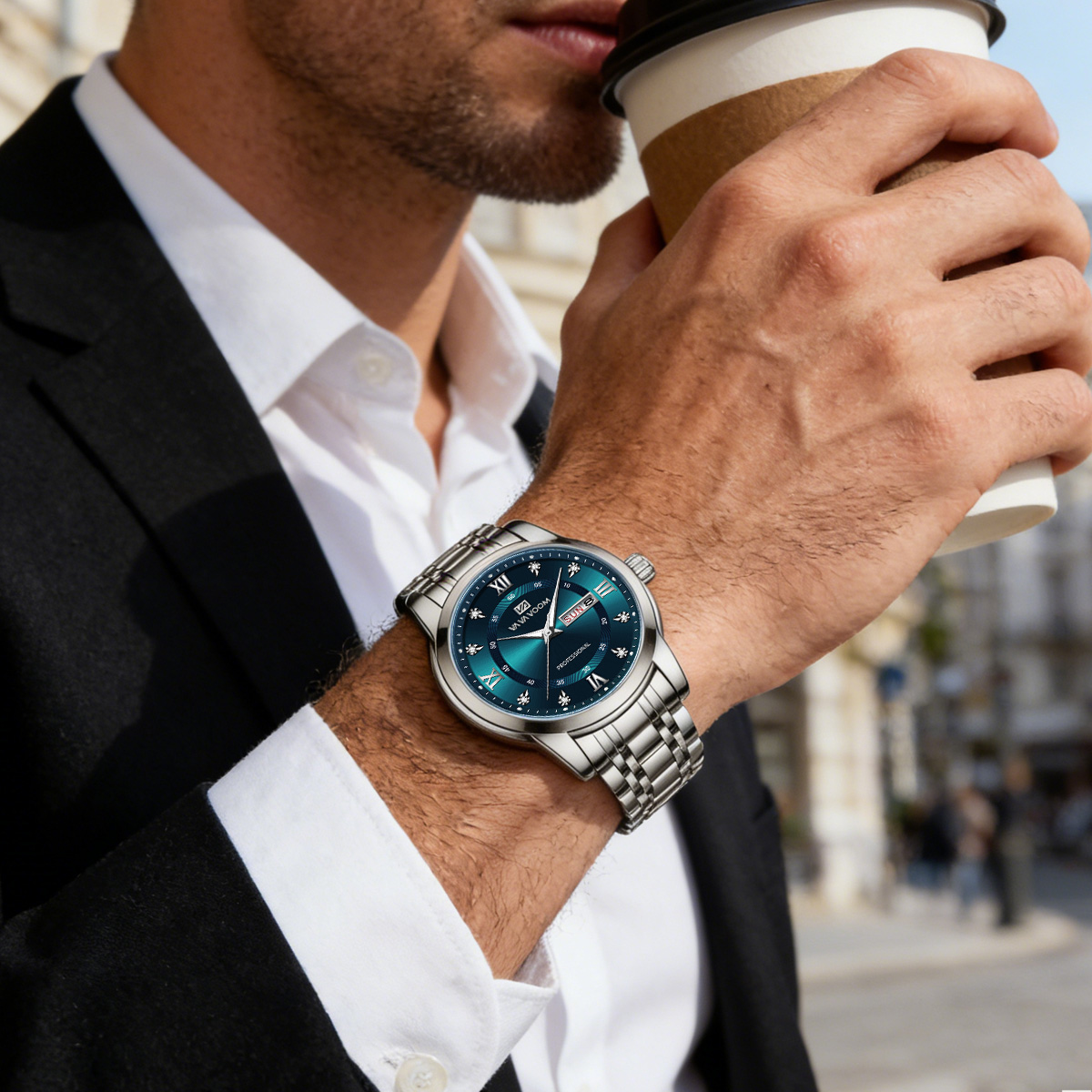 高級ラインストーンゴールドリングステンレススチール腕時計、4 - Luxury Watch With Green Dial のレビューと価格