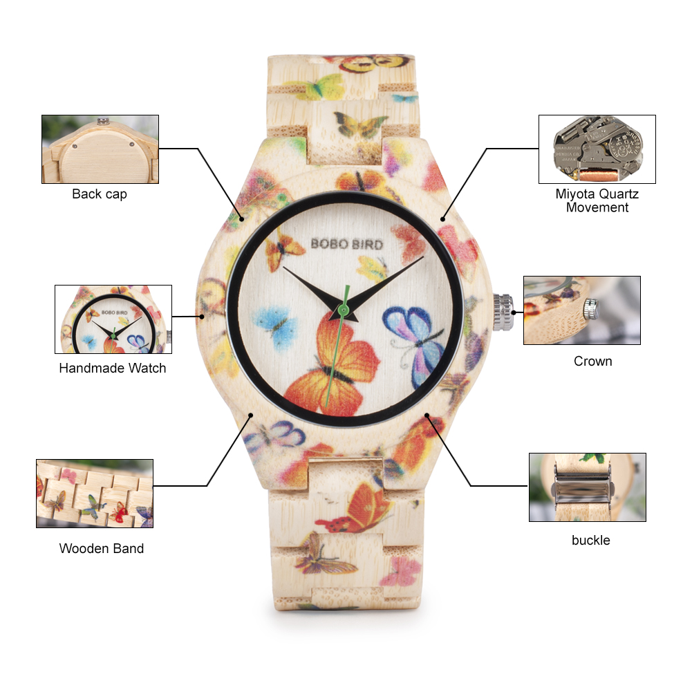 Bebbo-女性のための手作りの高級クォーツ時計,木製パター - Luxury Watch Deals のレビューと価格