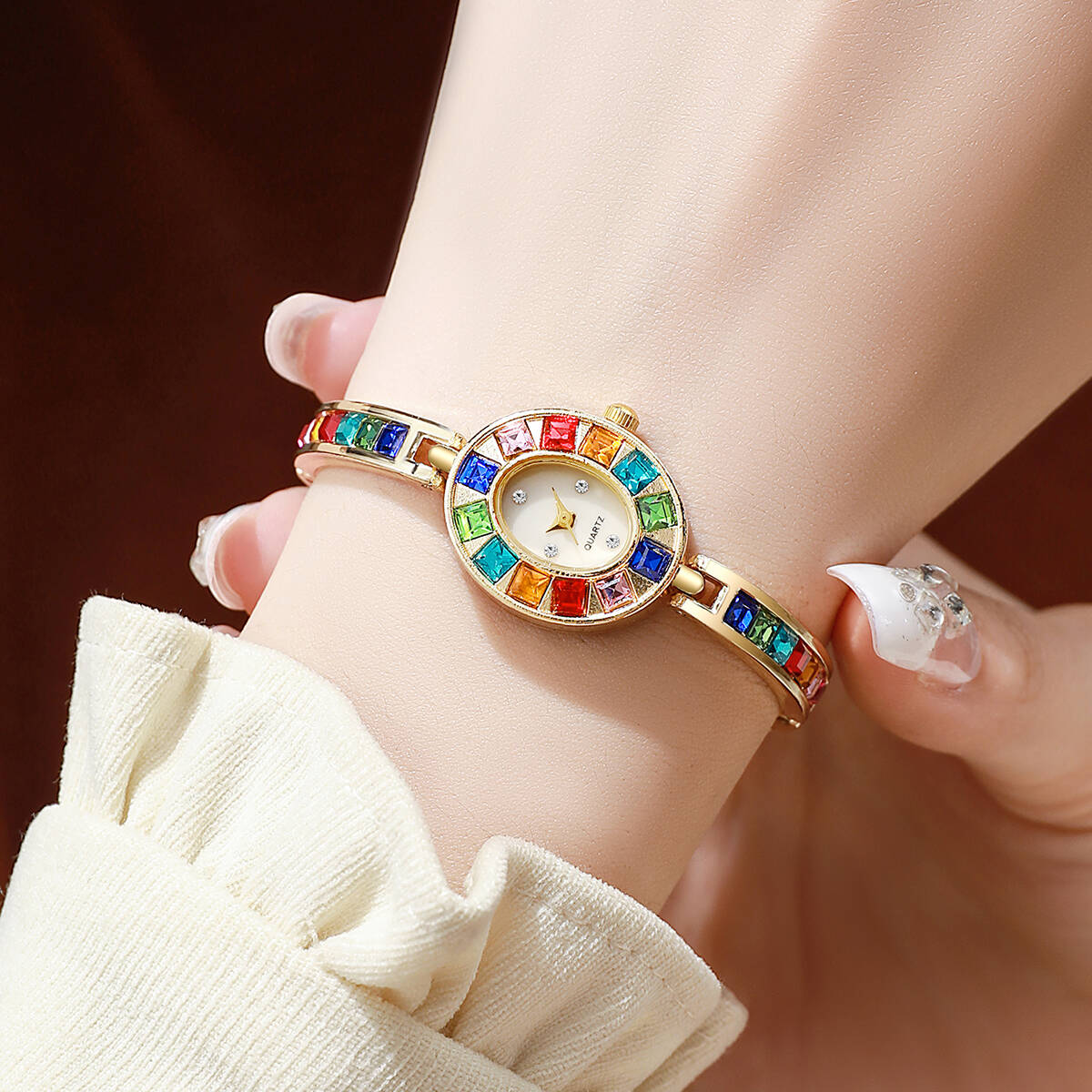2 ピース/セット高級ラインストーン女性用腕時計ファッション - Luxury Watch Deals のレビューと価格