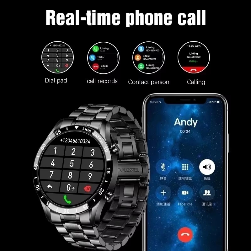 LIGE 新しい Bluetooth 通話スマートウォッチメ - Luxury Watch Korea のレビューと価格