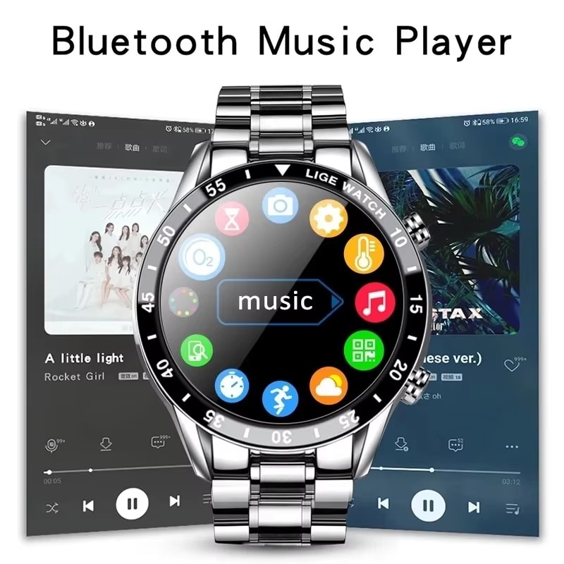 LIGE 新しい Bluetooth 通話スマートウォッチメ - Luxury Watch Korea のレビューと価格