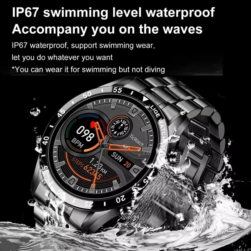 LIGE 新しい Bluetooth 通話スマートウォッチメ - Luxury Watch Korea のレビューと価格