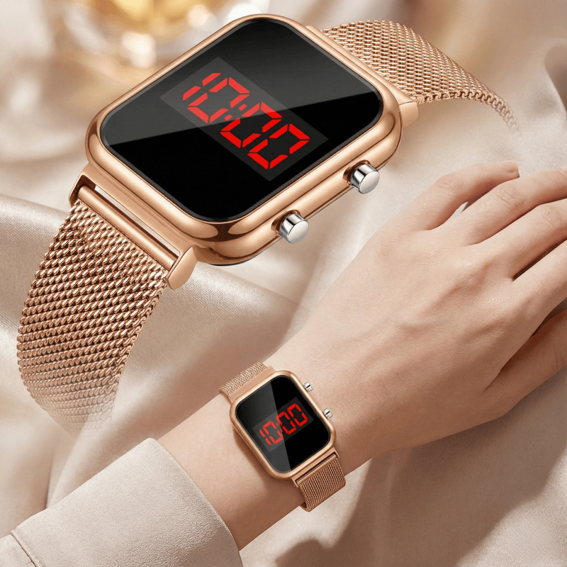 ファッション磁気バックル長方形 LED デジタル腕時計男性女 - Luxury Watch Exchange のレビューと価格