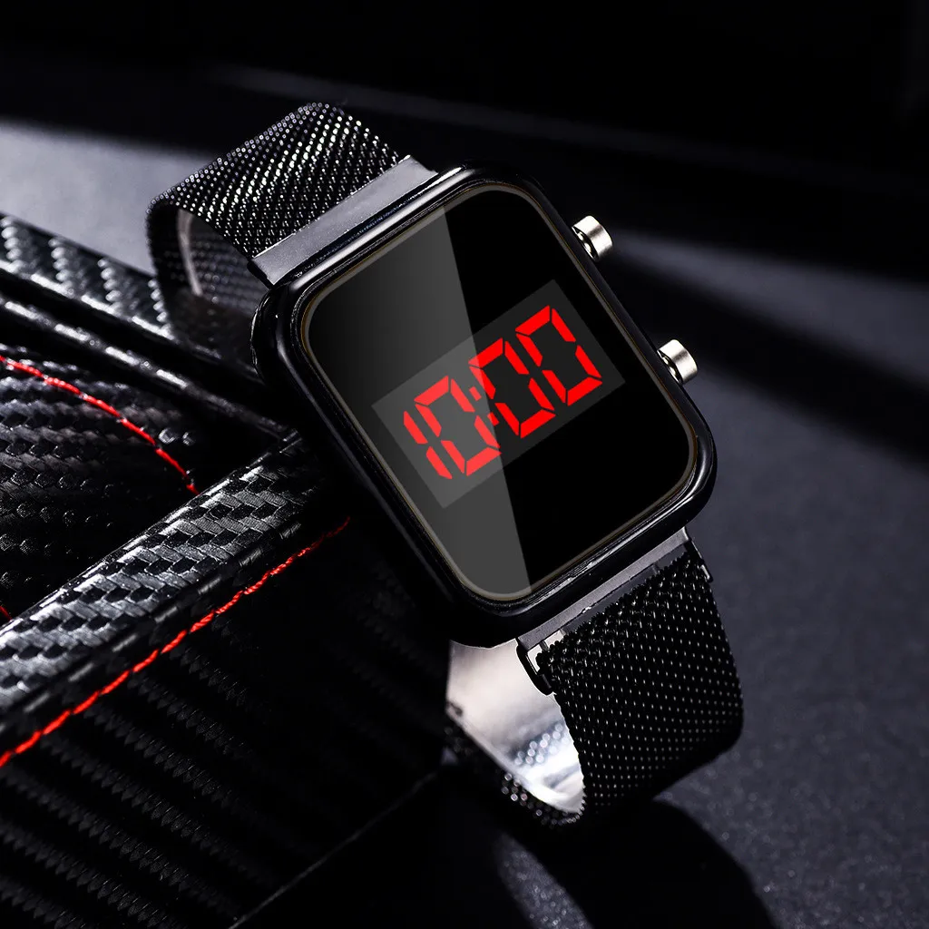 ファッション磁気バックル長方形 LED デジタル腕時計男性女 - Luxury Watch Exchange のレビューと価格