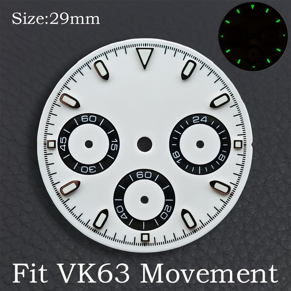 VK63 29 ミリメートルダイヤル時計針グリーン発光クロノ - Luxury Watch With Green Dial のレビューと価格