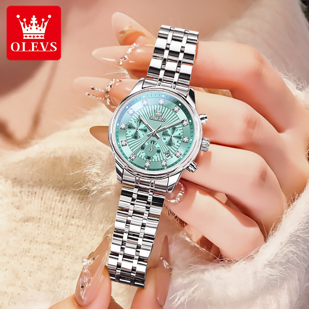 OLEVS レディース腕時計ファッションレディースクォーツ時 - Luxury Watch With Green Dial のレビューと価格