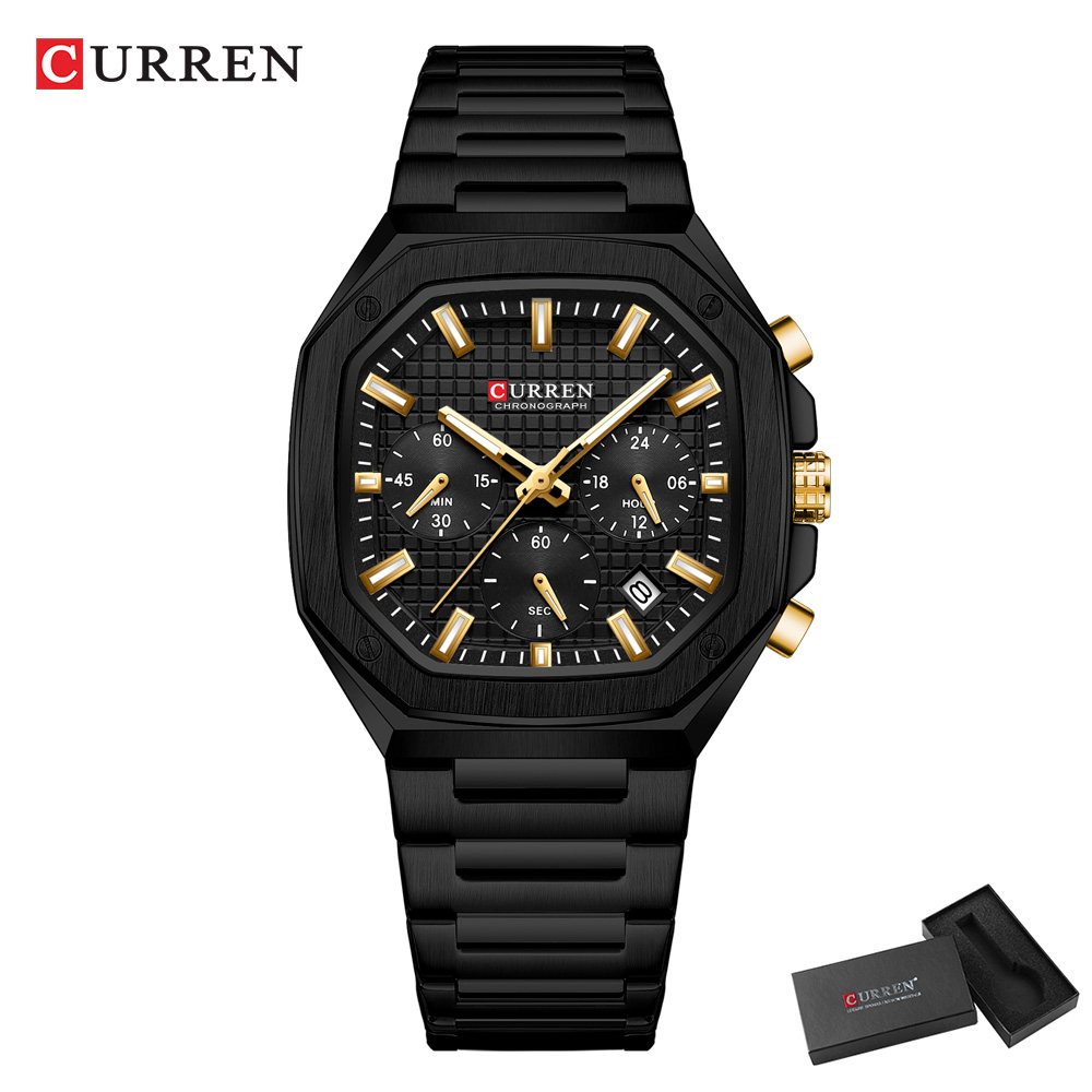 CURREN 高級スクエアクロノ腕時計男性用クラシックデザイ - Luxury Watch With Bracelet のレビューと価格